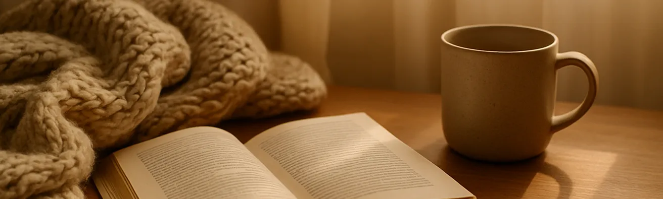 Reading with coffee